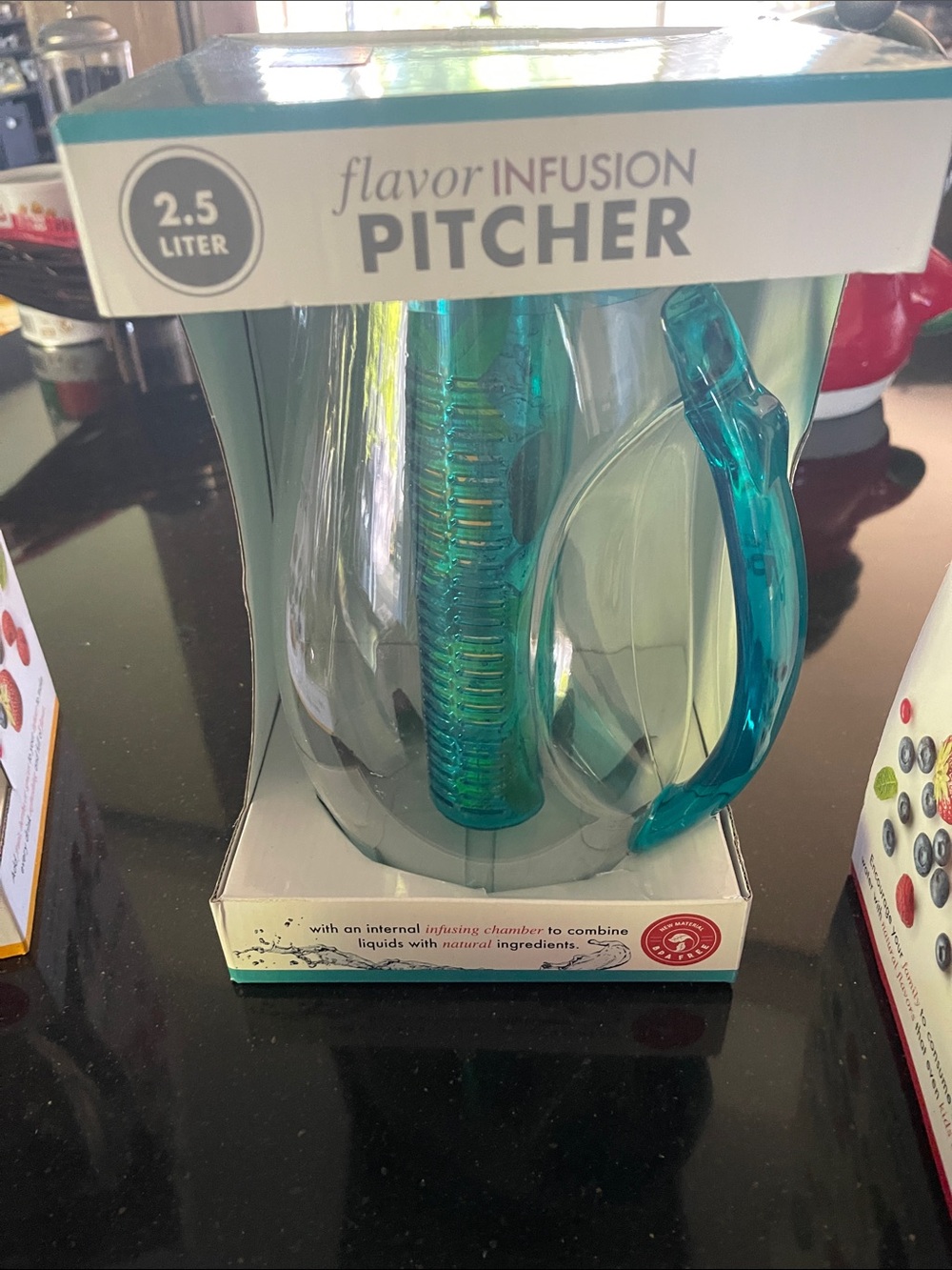 Flavor Infusion Pitcher - Teal Plastic Infuser Jug